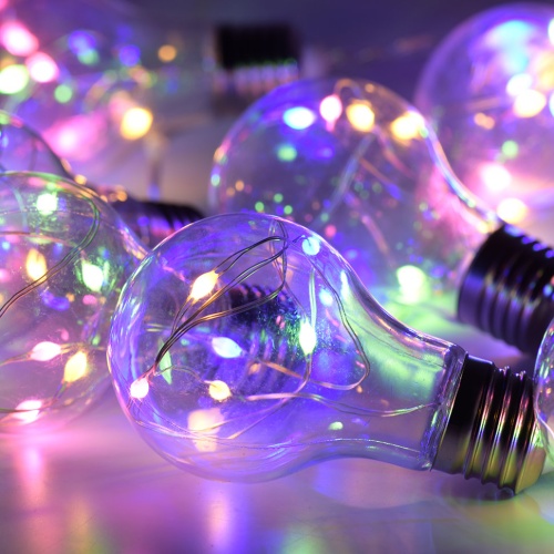 Светодиодная гирлянда для дома (мультиколор) Vegas Ретро лампы 60 LED 1,8 м таймер, пульт 55133 фото 3